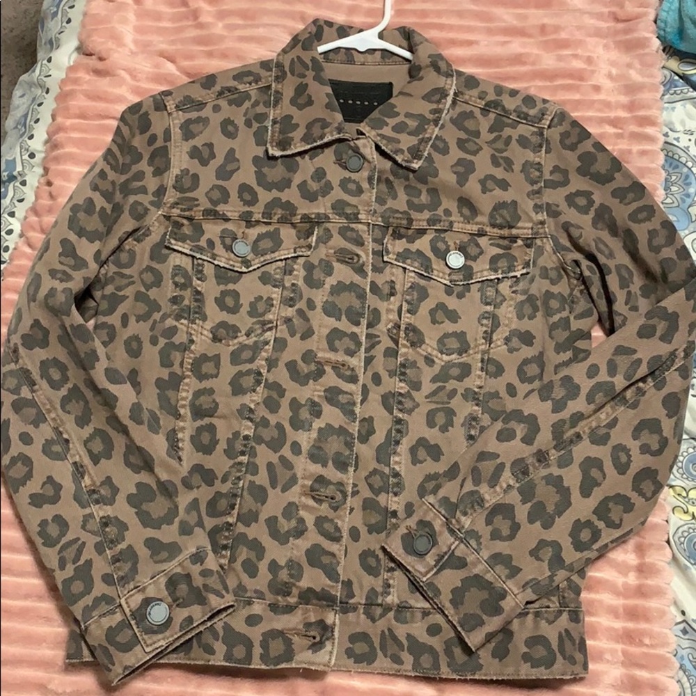 Leopard denim jacket